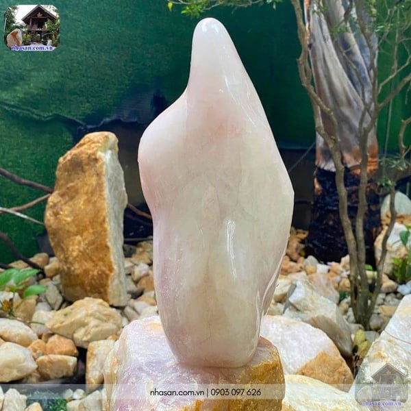 Trụ đá thạch anh hồng trang trí T452 - 4.64kg