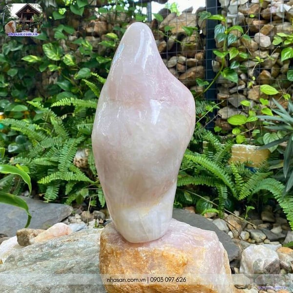 Trụ đá thạch anh hồng trang trí T452 - 4.64kg