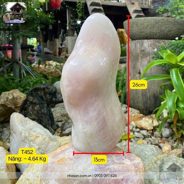 Trụ đá thạch anh hồng trang trí T452 - 4.64kg