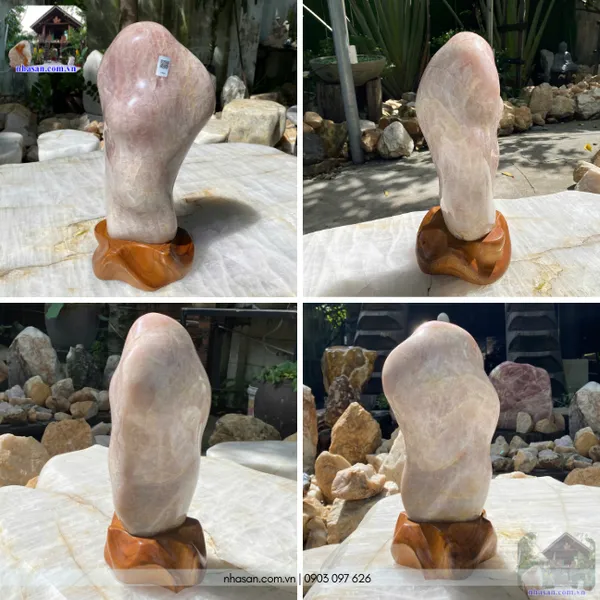 Trụ đá thạch anh hồng 11.5kg, cao 40.5cm x ngang 20cm x dày 14cm - T444