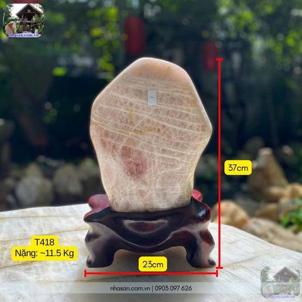 Trụ đá thạch anh hồng tự nhiên T418 - 11.5kg