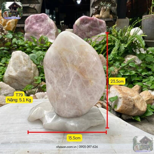 Trụ đá thạch anh hồng tự nhiên 5.1kg - T79