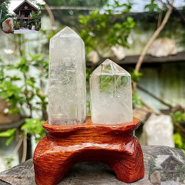 Cặp đá thạch anh tinh thể trắng 0.32kg - Ánh sáng hy vọng