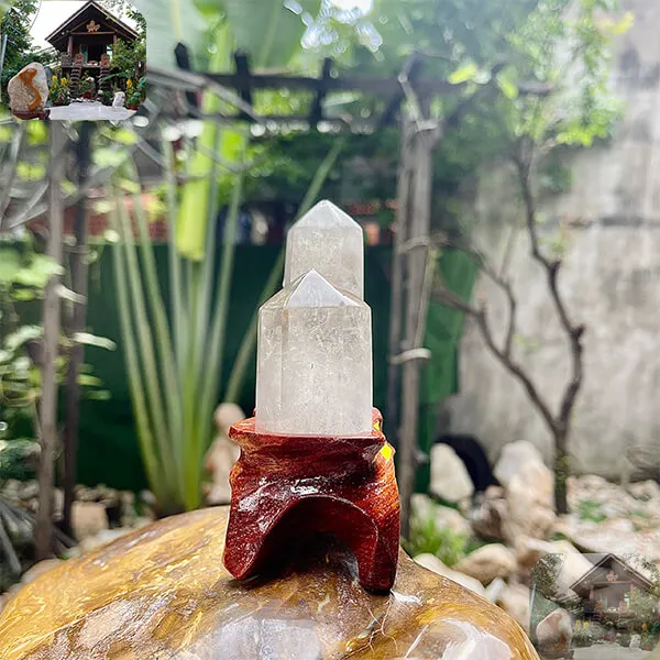 Cặp đá thạch anh tinh thể trắng 0.32kg - Ánh sáng hy vọng