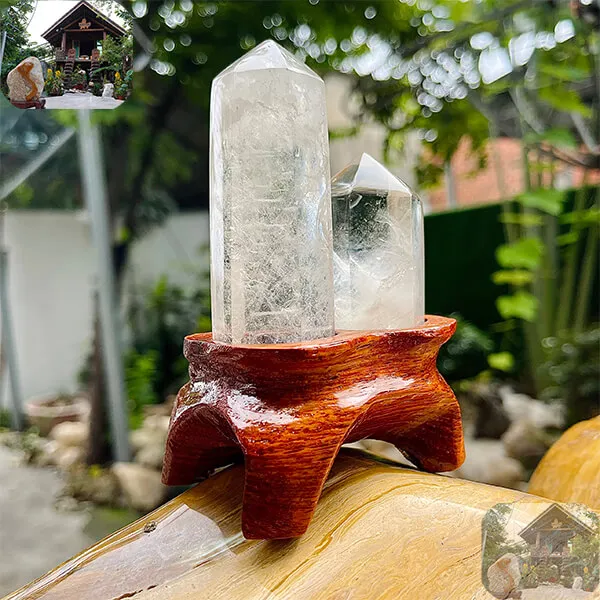 Cặp đá thạch anh tinh thể trắng 0.32kg - Ánh sáng hy vọng