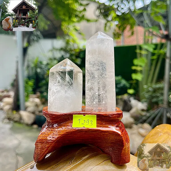 Cặp đá thạch anh tinh thể trắng 0.32kg - Ánh sáng hy vọng