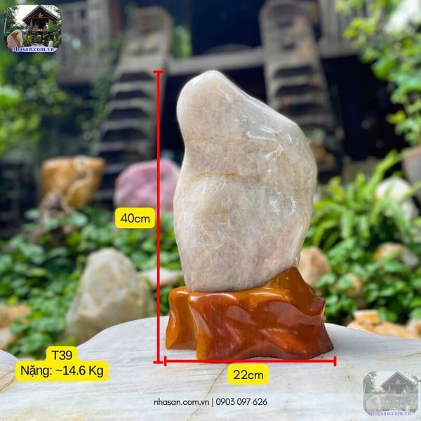 Trụ đá thạch anh trắng hồng T39 - 14.6kg