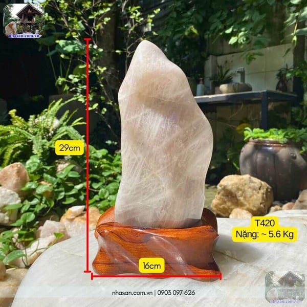 Trụ đá thạch anh hồng tự nhiên 5.6kg - T420