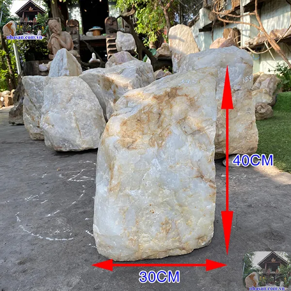 Đá thạch anh trắng thô khối 39.5kg-K161
