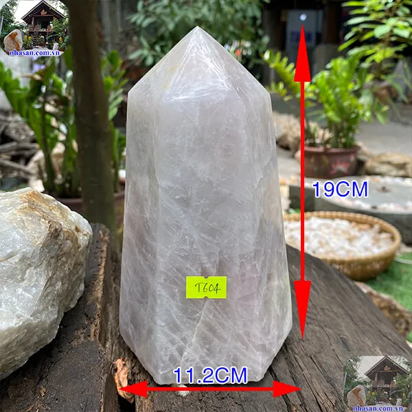 Trụ lục giác thạch anh hồng 2.6kg-T604