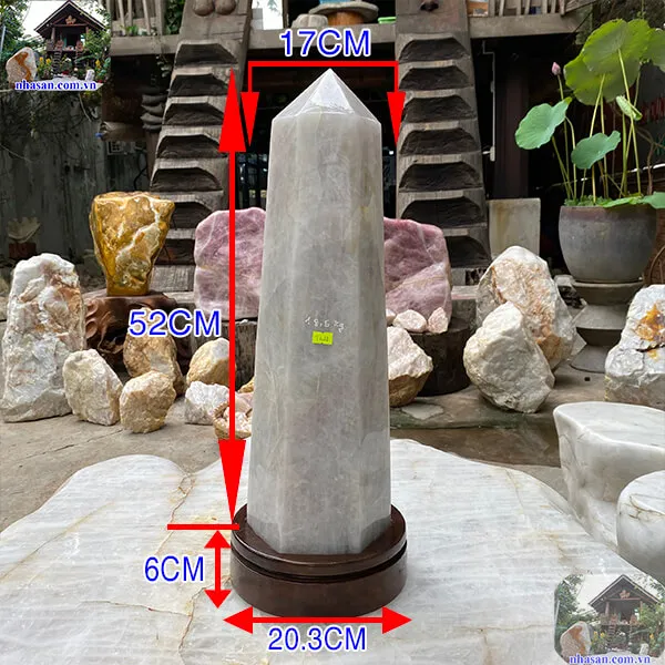 Trụ lục giác thạch anh hồng 20kg-T624