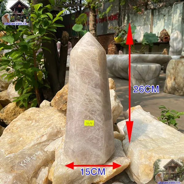 Trụ lục giác thạch anh hồng 4.88kg-T621
