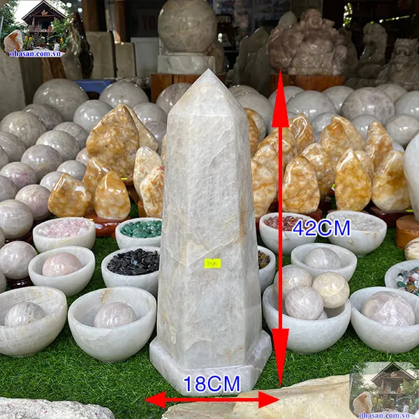 Trụ lục giác thạch anh trắng 12.8Kg-T580