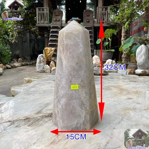 Trụ lục giác thạch anh hồng 8.6kg-T609
