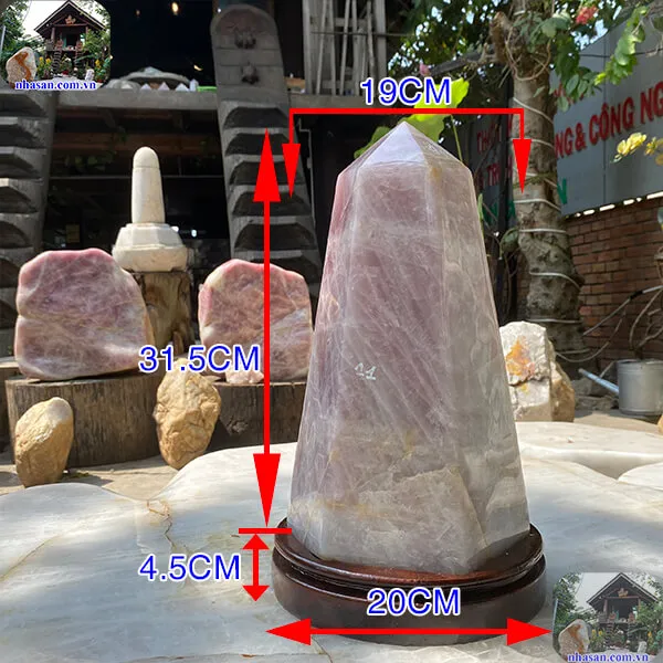 Trụ lục giác thạch anh hồng 12.2kg-T568