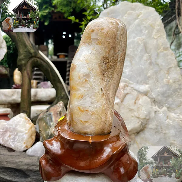 Trụ đá thạch anh bông vàng 6.5kg, cao 26.5cm x ngang 16cm - TAV60