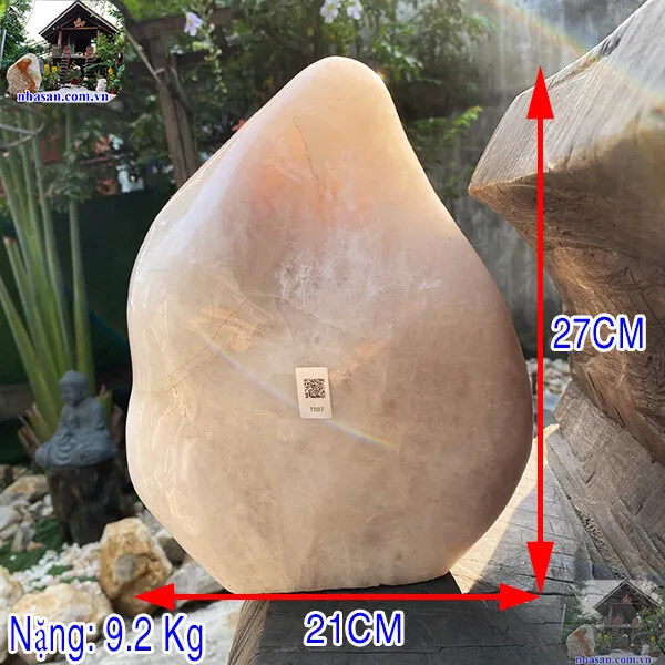 Trụ thạch anh hồng T697, trọng lượng 9.2kg, kích thước 27x21x12 (cm)
