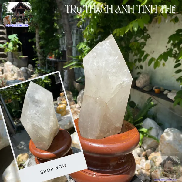 Trụ thạch anh tinh thể 3.3kg, cao 27cm x ngang 10.5cm x dày 7.5cm - T712