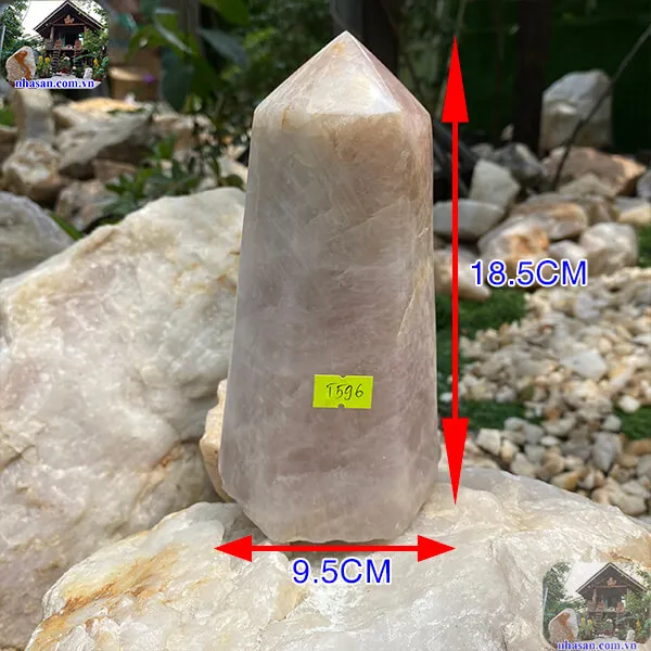 Trụ lục giác thạch anh hồng 1.9kg-T596