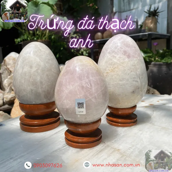 Trứng đá thạch anh tự nhiên 