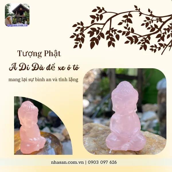 Tượng Phật A Di Đà để xe ô tô nặng 30gr, cao 5cm x ngang 3cm x dày 2.2cm - TP14 