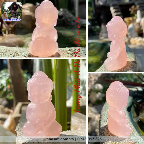 Tượng Phật A Di Đà để xe ô tô nặng 30gr, cao 5cm x ngang 3cm x dày 2.2cm - TP14 