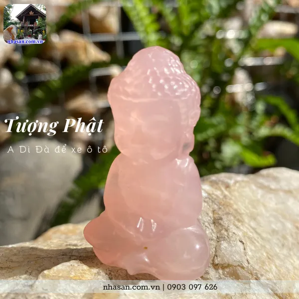 Tượng Phật A Di Đà để xe ô tô nặng 30gr, cao 5cm x ngang 3cm x dày 2.2cm - TP14 