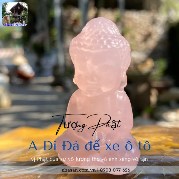 Tượng Phật A Di Đà để xe ô tô nặng 30gr, cao 5cm x ngang 3cm x dày 2.2cm - TP14 