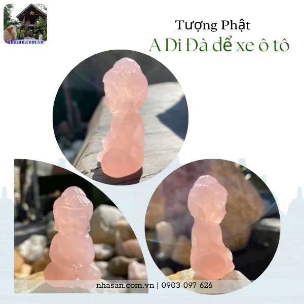 Tượng Phật A Di Đà để xe ô tô nặng 30gr, cao 5cm x ngang 3cm x dày 2.2cm - TP14 