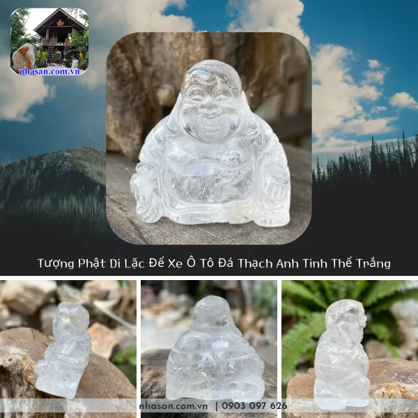 Tượng Phật Di Lặc để xe ô tô nặng 40gr, cao 3.7cm x ngang 3.7cm x dày 1.9cm - TP13