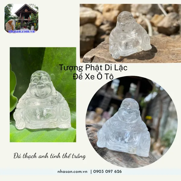 Tượng Phật Di Lặc để xe ô tô nặng 40gr, cao 3.7cm x ngang 3.7cm x dày 1.9cm - TP13