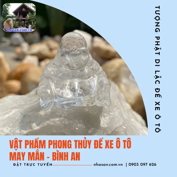 Tượng Phật Di Lặc để xe ô tô nặng 40gr, cao 3.7cm x ngang 3.7cm x dày 1.9cm - TP13