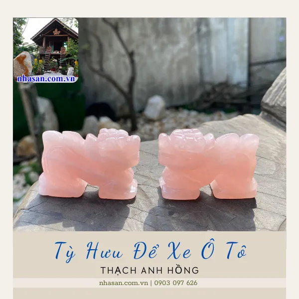 Cặp Tỳ hưu để xe ô tô THD06 nặng 120g, kích thước: cao 3.4cm x dài 5cm x ngang 1.8cm 