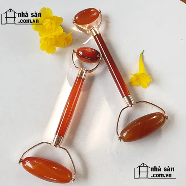 Cây Lăn Mặt Massagge Đá Mã Não Đỏ