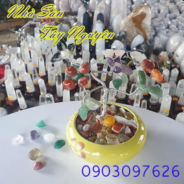 Cây Tài Lộc Đá Ngũ Sắc May Mắn 600 gr