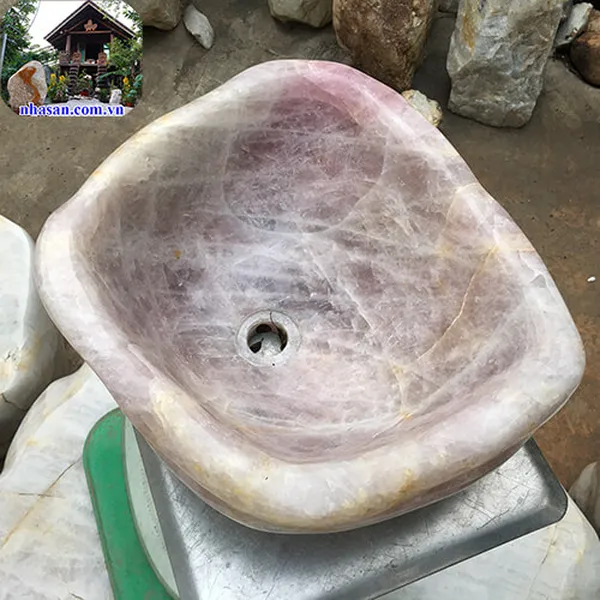 Lavabo Washbasin Natural Monolithic Quartz Stone RM -01 For homestay restaurant hotel resort