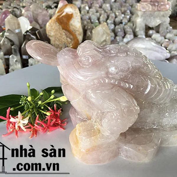 Cóc 3 Chân Đá Thạch Anh Hồng Nguyên Khối C07