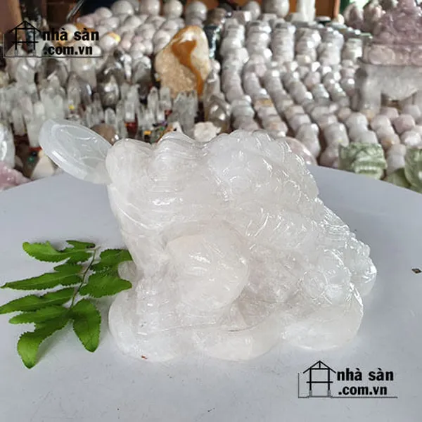 Cóc 3 Chân Đá Thạch Anh Trắng Nguyên Khối C23