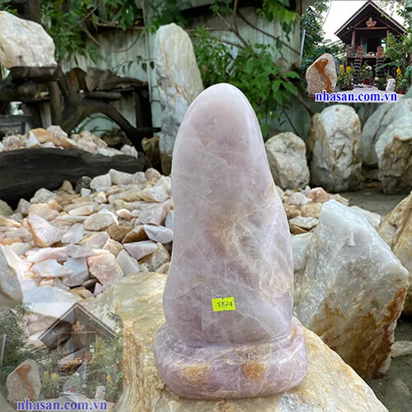 Trụ đá thạch anh hồng 5.2kg, cao 29.5cm x ngang 13cm x dày 8.5cm - T524
