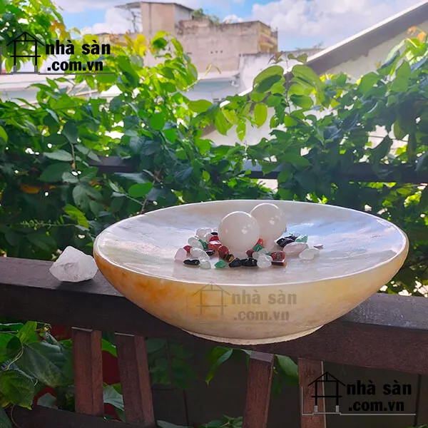 Đĩa đá thạch anh trắng 8.2kg-D02