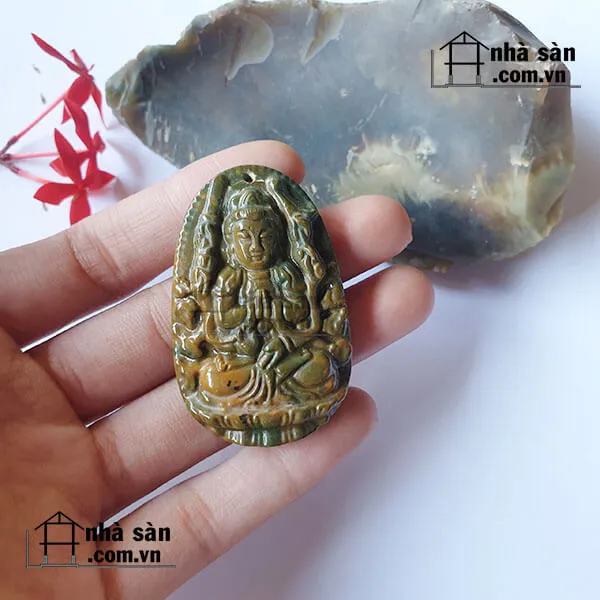 Mặt phật Thiên Thủ Thiên Nhãn đá canxedon