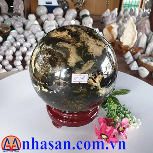 QUẢ CẦU ĐÁ CANXEDON PHONG THUỶ QC326