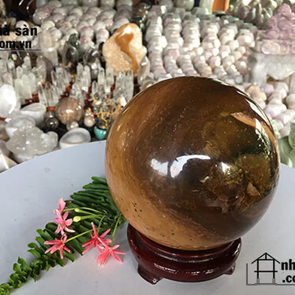 QUẢ CẦU ĐÁ CANXEDON VÀNG QC664