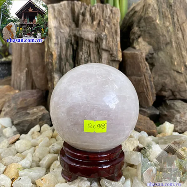 Quả cầu thạch anh hồng 10cm - 1.5kg - QC955