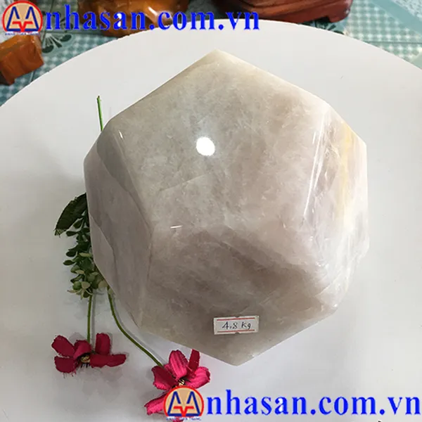 QUẢ CẦU ĐÁ THẠCH ANH HỒNG 12 MẶT QC-101