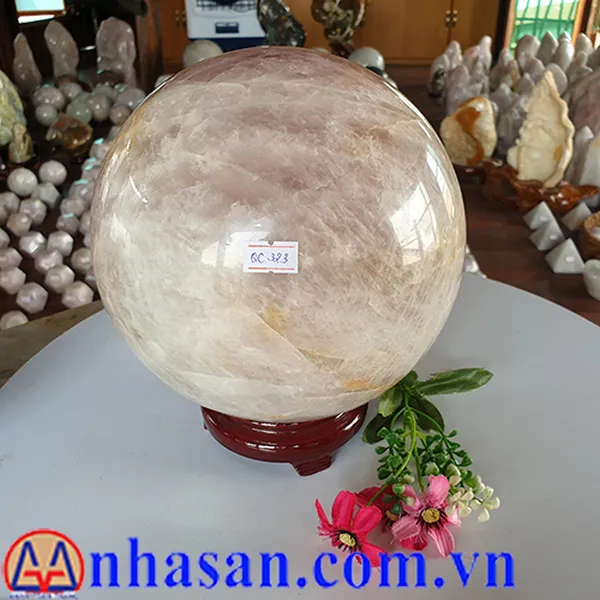 QUẢ CẦU ĐÁ THẠCH ANH HỒNG QC323