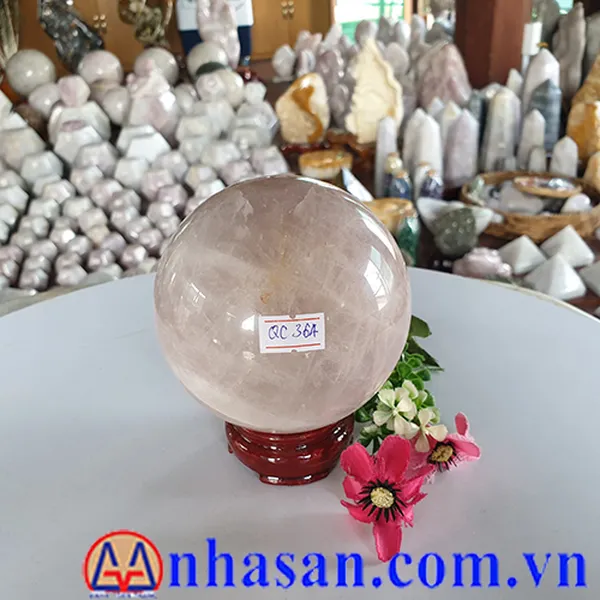 QUẢ CẦU ĐÁ THẠCH ANH HỒNG QC364