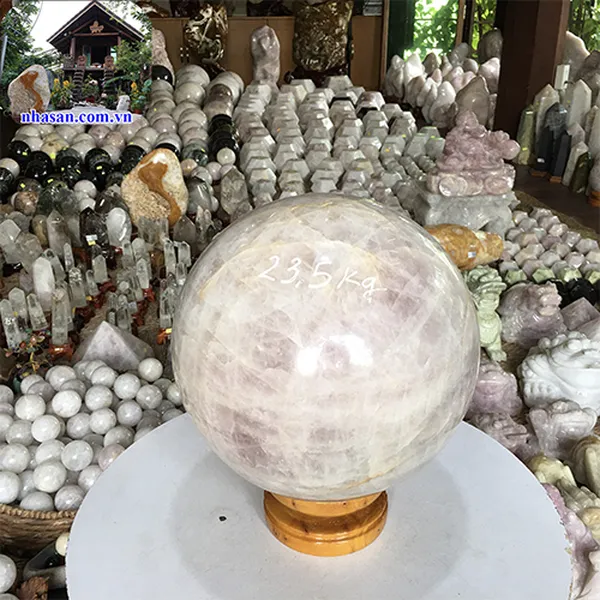 Quả cầu thạch anh hồng 26cm - 23.5kg - QC709