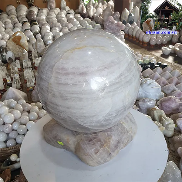 Quả cầu thạch anh hồng 29cm - 40kg - QC713