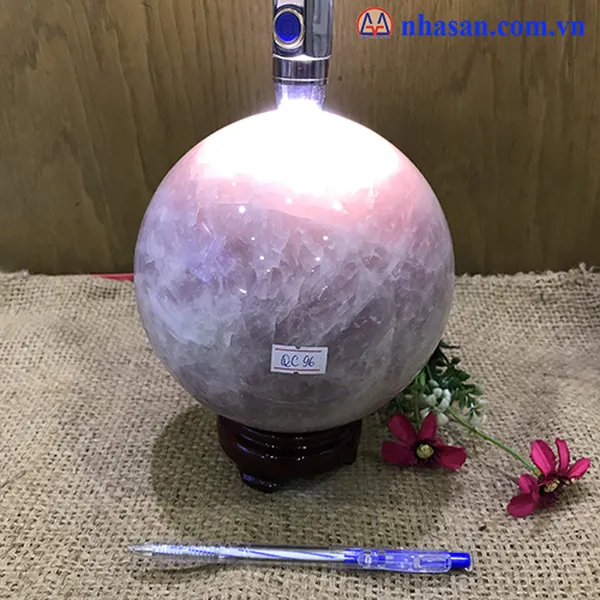 QUẢ CẦU ĐÁ THẠCH ANH HỒNG QC96
